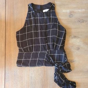Like new Milly "Lauren" silk check sash sz 6 top